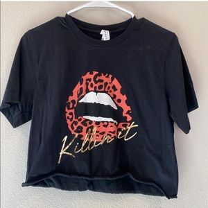 “killin it” cropped tee